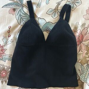Free People Black Knit Top
